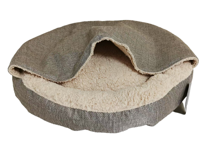 Front View of Dream Paws Hideaway Snuggle Pet Bed