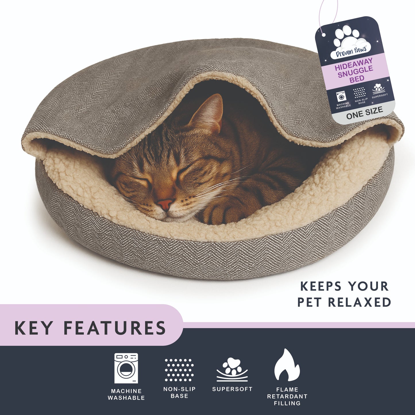 Dream Paws Hideaway Snuggle Pet Bed