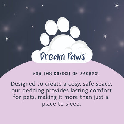 Dream Paws Soft Scalloped Blue Dog Bed