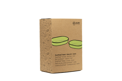 Front View of Surefeed Pet Feeder Bowl - Green