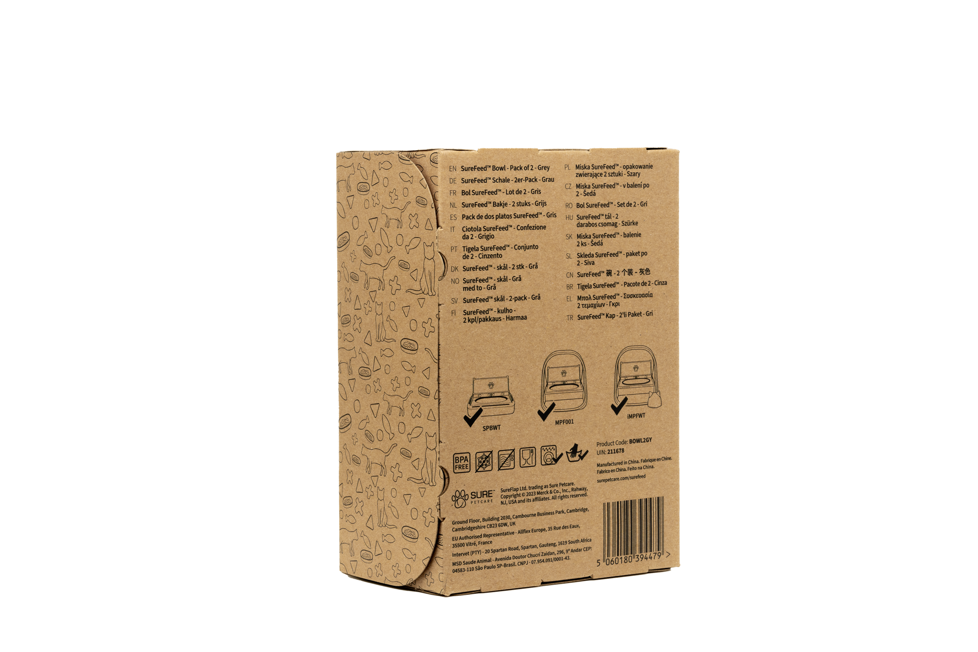 Surefeed Pet Feeder Bowl - Grey