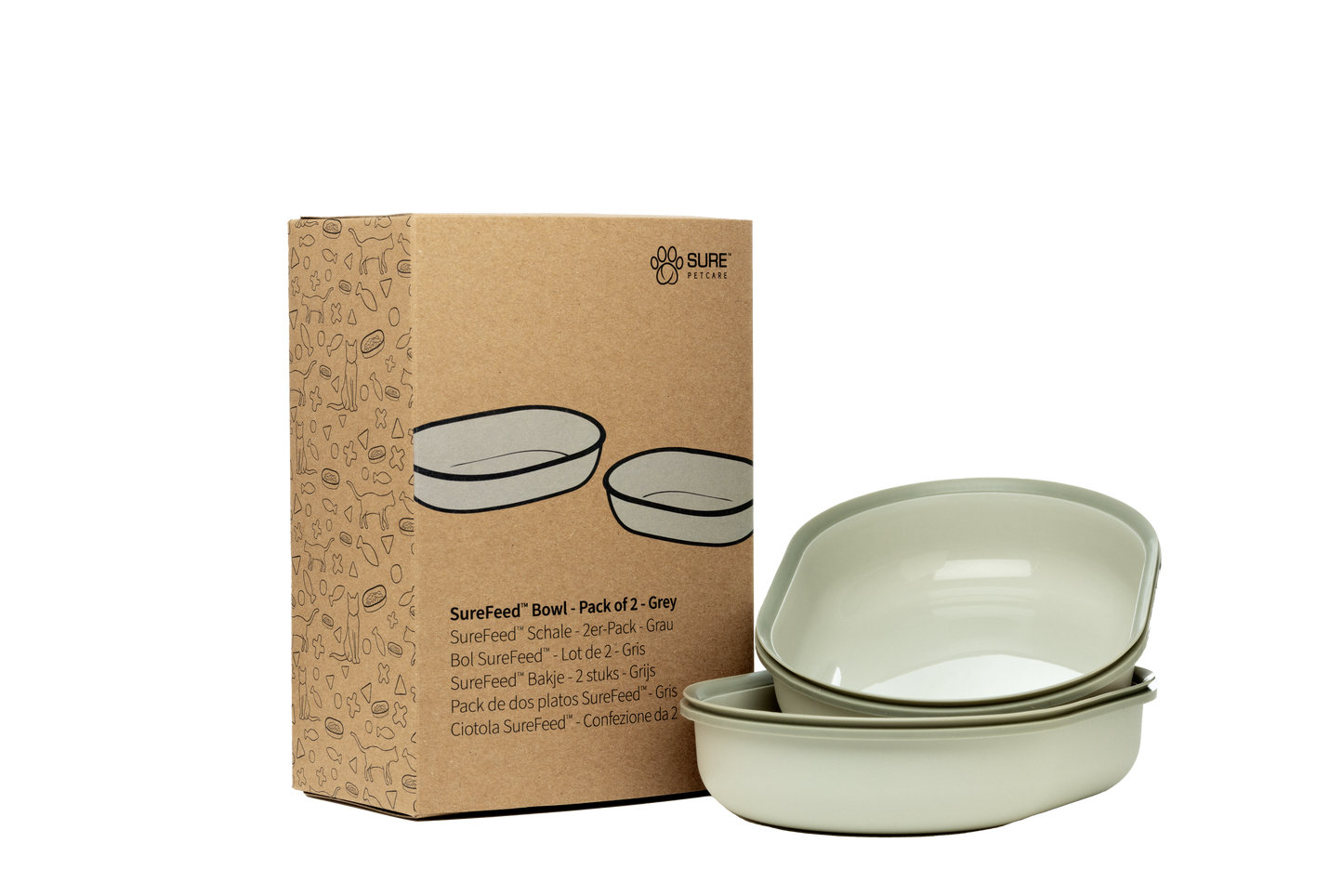 Surefeed Pet Feeder Bowl - Grey