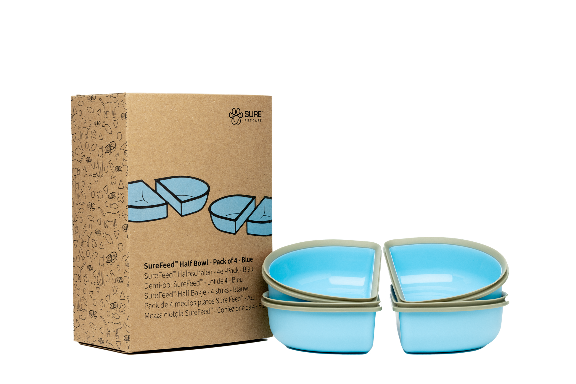 Surefeed Pet Feeder Half Bowl - Blue