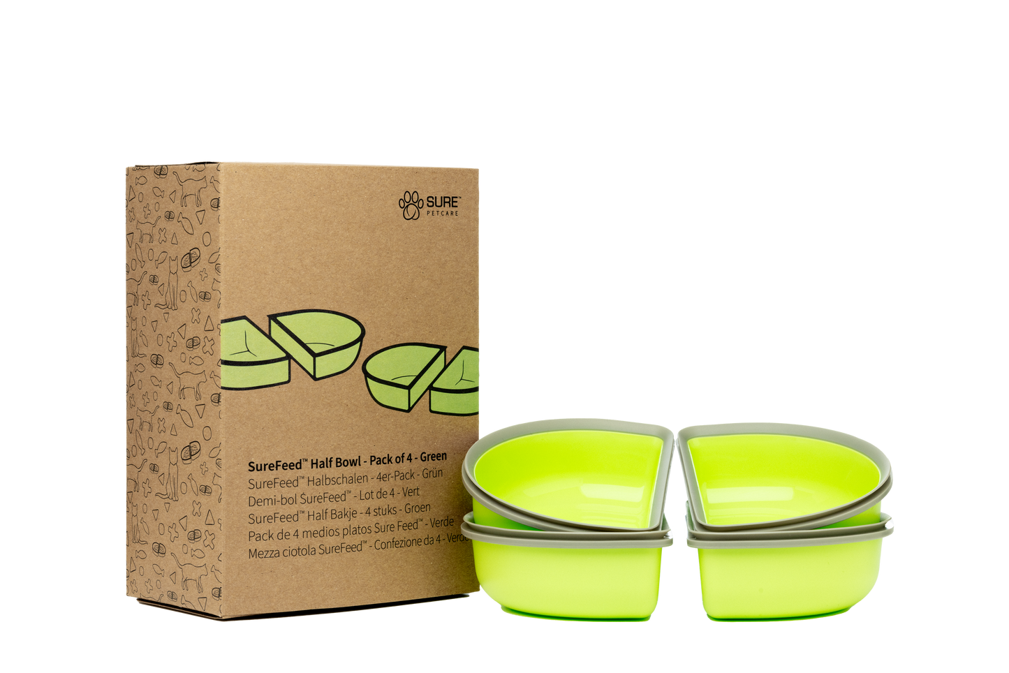 Surefeed Pet Feeder Half Bowl - Green