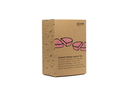 Front View of Surefeed Pet Feeder Half Bowl - Pink