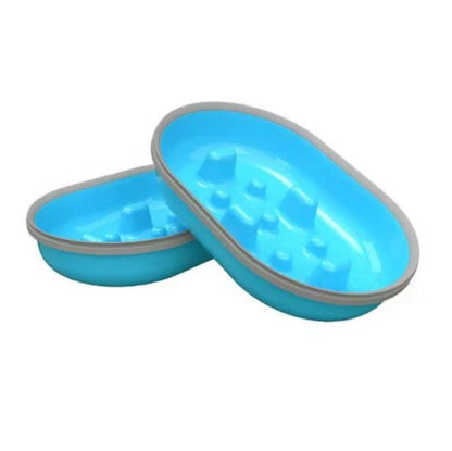 Front View of Surefeed Pet Feeder Slow Bowl - Blue
