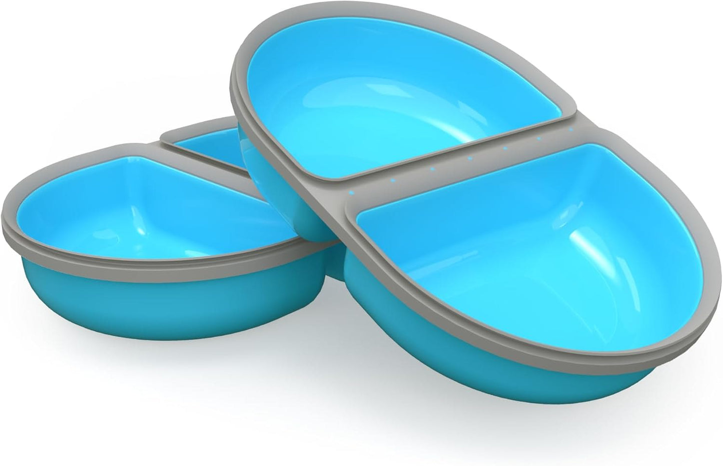 Front View of Surefeed Pet Feeder Split Bowl - Blue
