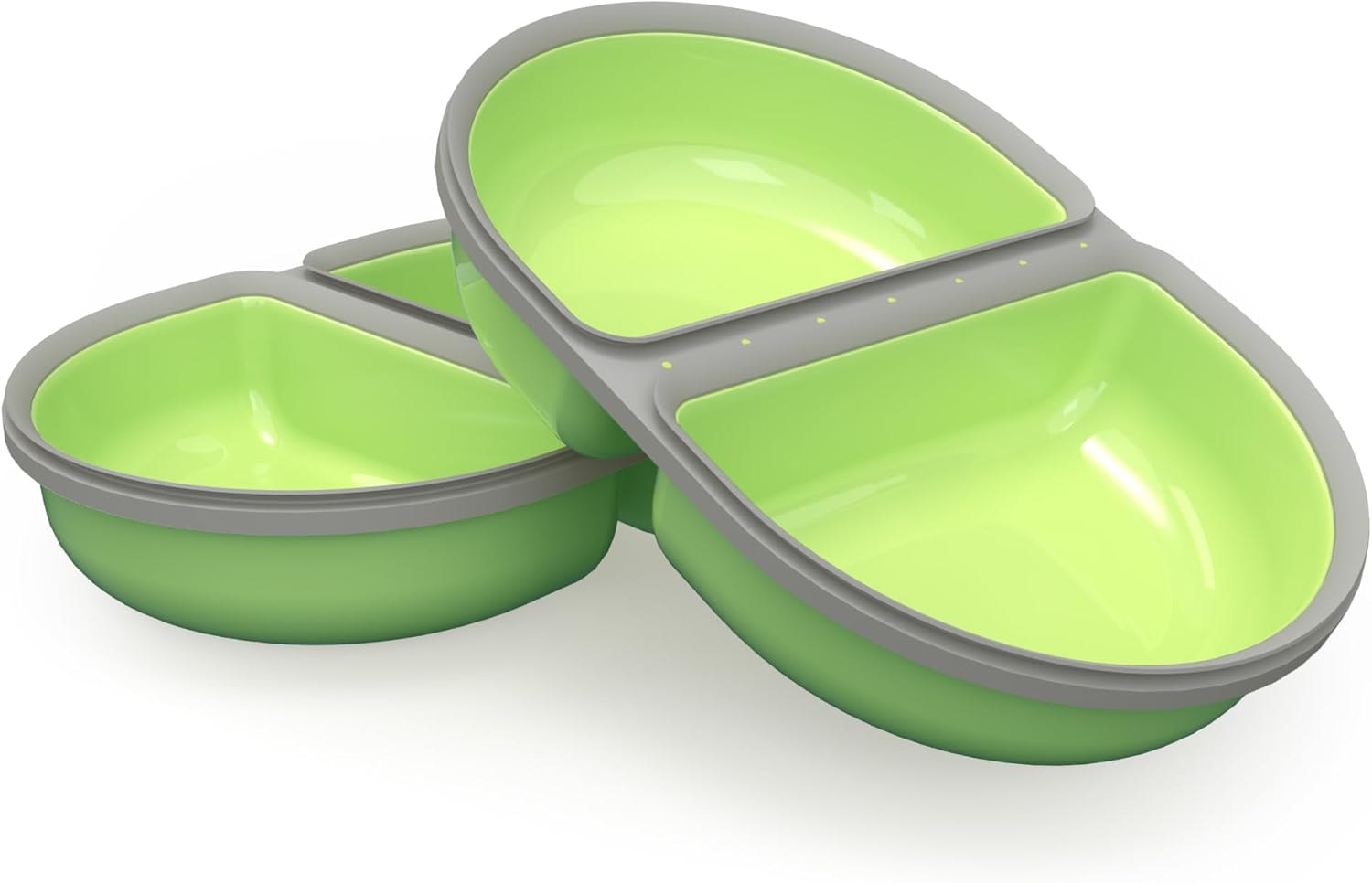 Front View of Surefeed Pet Feeder Split Bowl - Green