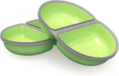 Front View of Surefeed Pet Feeder Split Bowl - Green