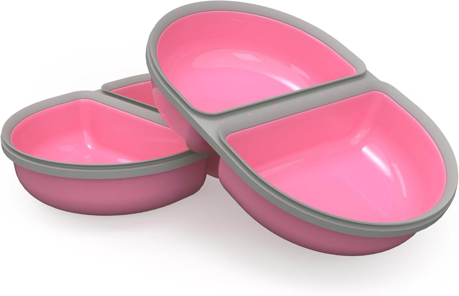 Front View of Surefeed Pet Feeder Split Bowl - Pink