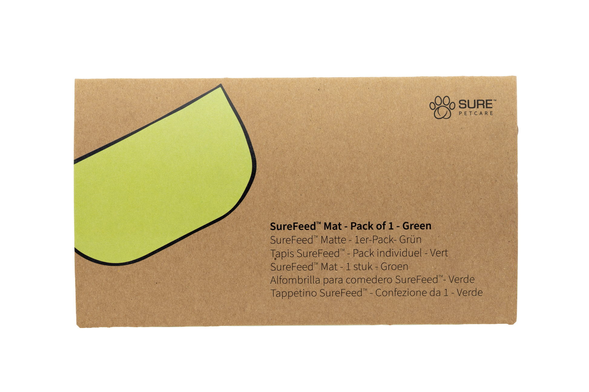 Front View of Surefeed Pet Feeder Mat - Green