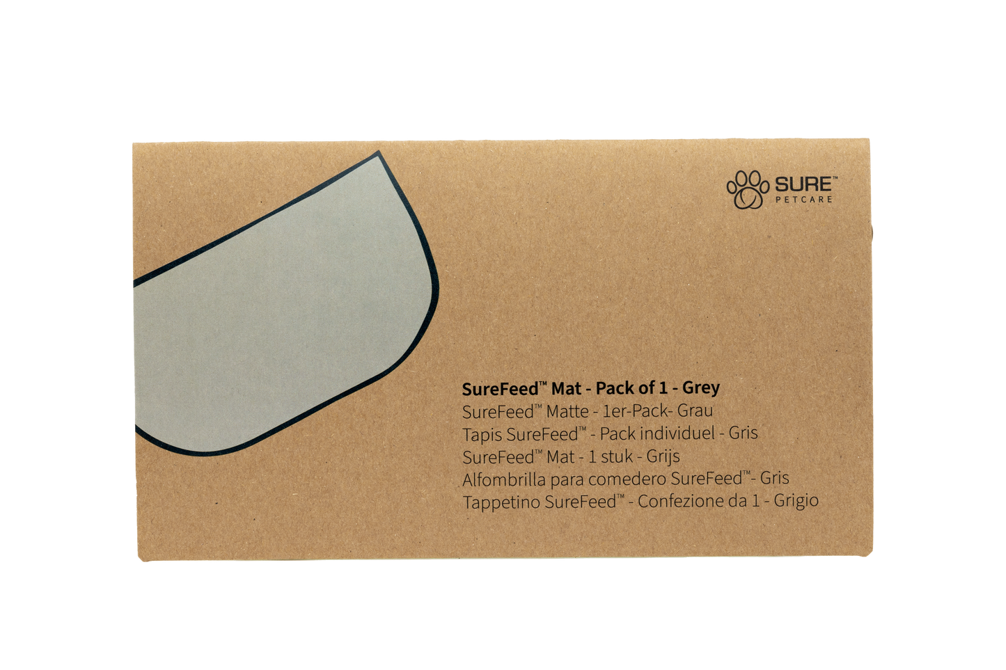 Front View of Surefeed Pet Feeder Mat - Grey