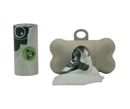 M-Pets Bamboo Dog Poo Waste Bag Dispenser with natural Vegetable