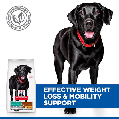 Hill's Science Plan Perfect Weight & Active Mobility Adult Large Dry Dog Food with Chicken - 12kg Bag