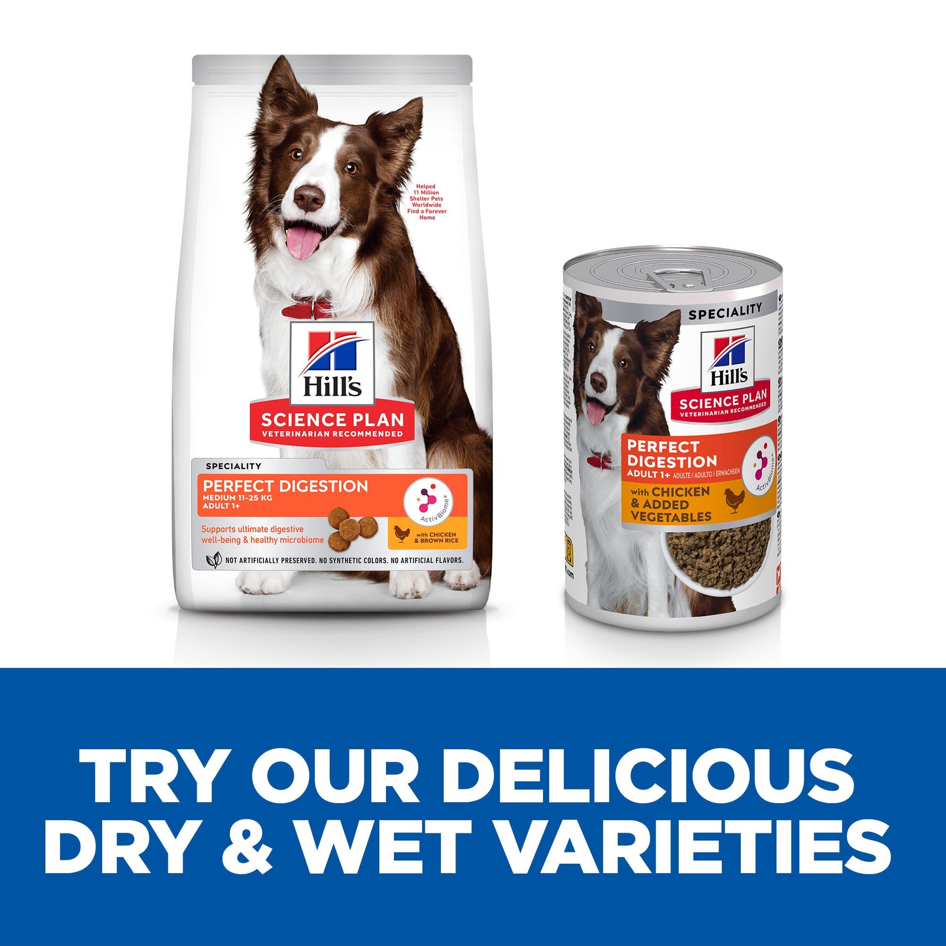 Hill's Science Plan Perfect Digestion Medium Adult 1+ Wet Dog Food with Chicken & Vegetables - 12 x 363g Can