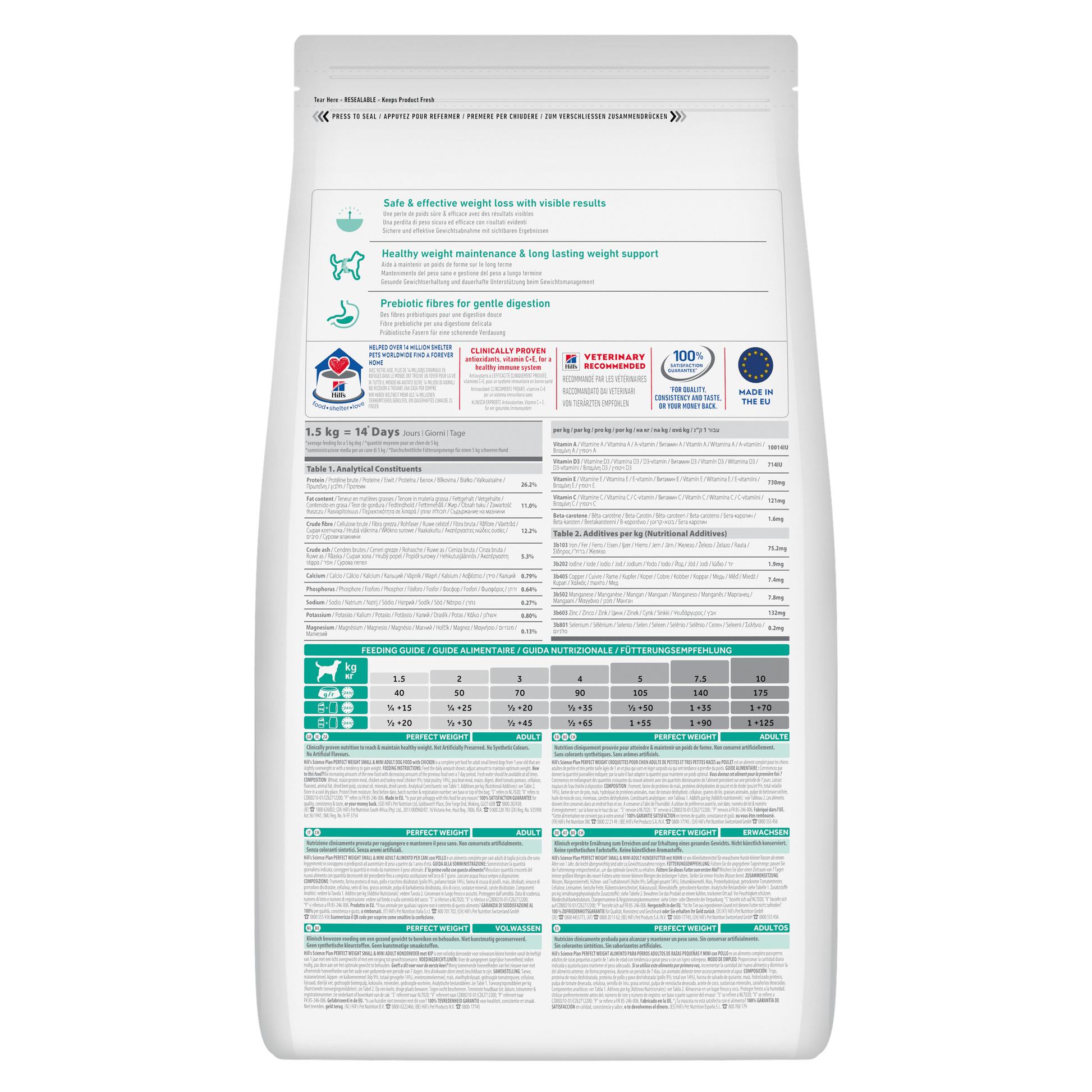 Hill's Science Plan Perfect Weight Adult Small & Mini Dry Dog Food with Chicken - 6kg