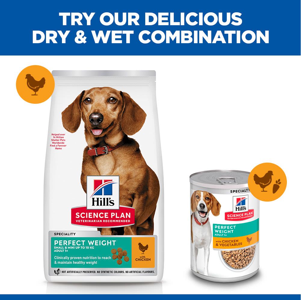 Hill's Science Plan Perfect Weight Adult Small & Mini Dry Dog Food with Chicken - 6kg