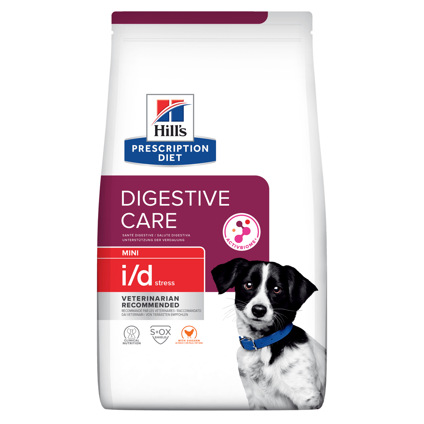 Front View of Hill's Prescription Diet i/d Stress Mini Digestive Care Dry Dog Food with Chicken - 6kg Bag