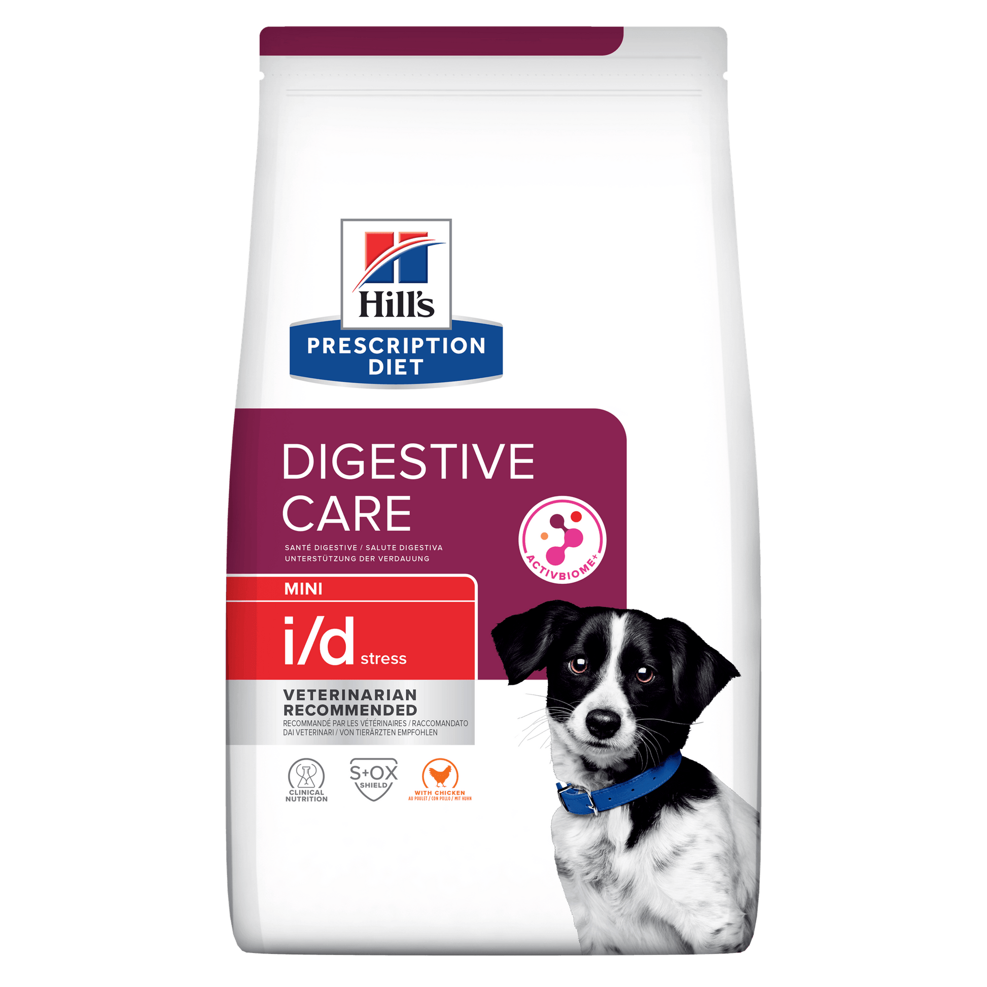 Front View of Hill's Prescription Diet i/d Stress Mini Digestive Care Dry Dog Food with Chicken - 6kg Bag