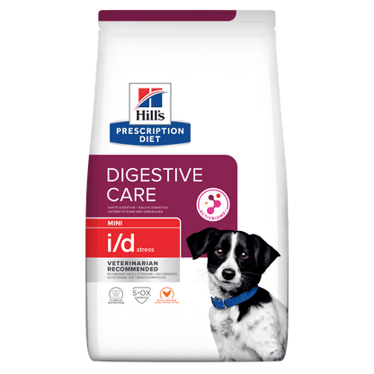 Front View of Hill's Prescription Diet i/d Stress Mini Digestive Care Dry Dog Food with Chicken - 6kg Bag