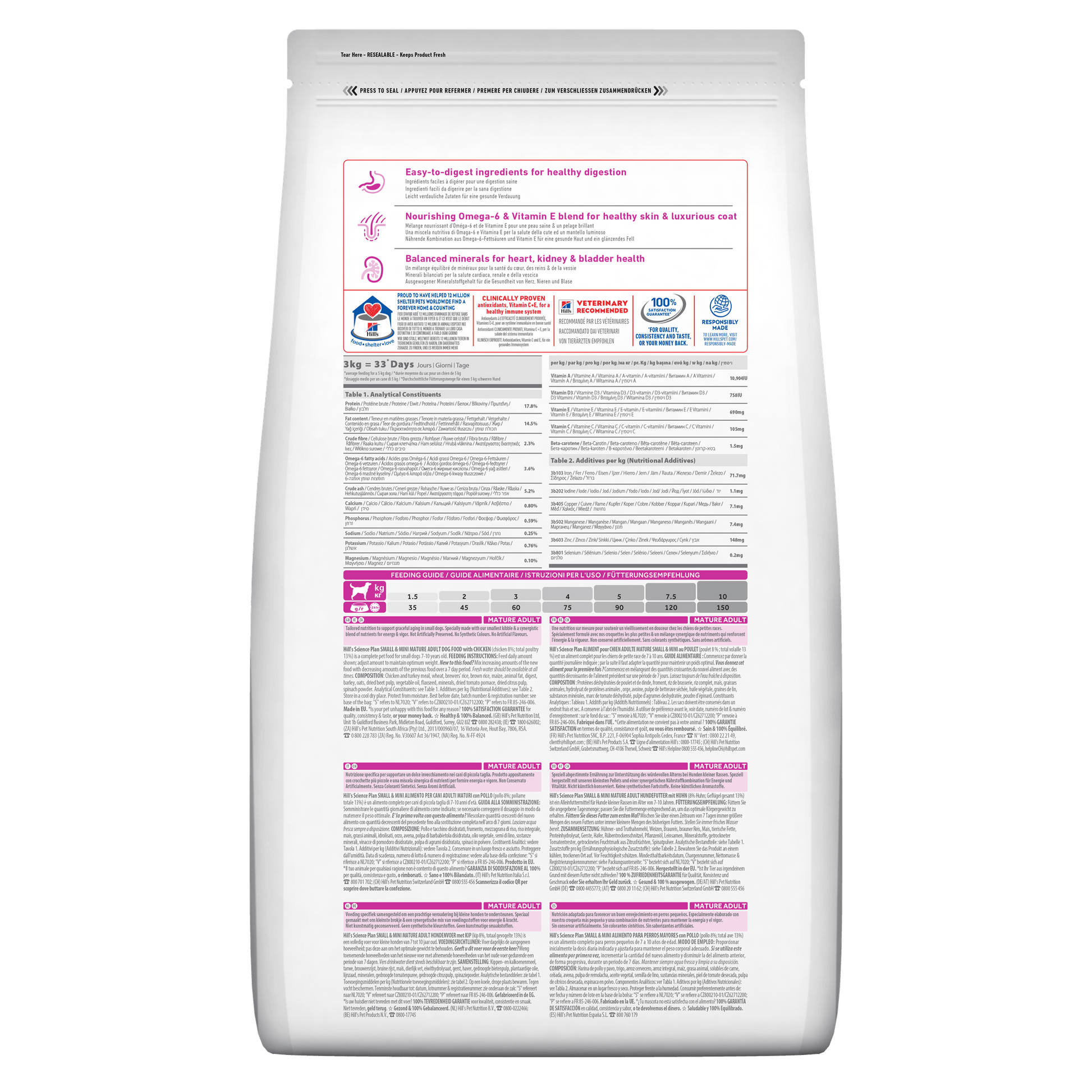 Hill's Science Plan Mature Adult Small & Mini Dry Dog Food with Chicken - 3kg