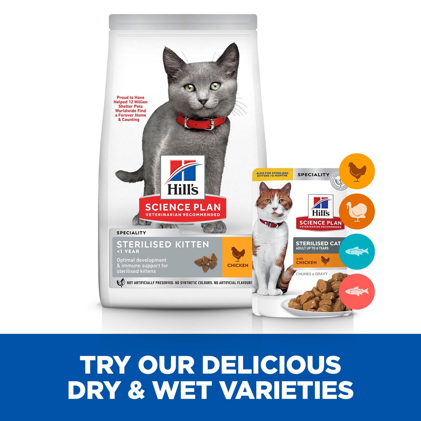 Hill's Science Plan Sterilised Kitten Dry Food with Chicken - 7kg Bag