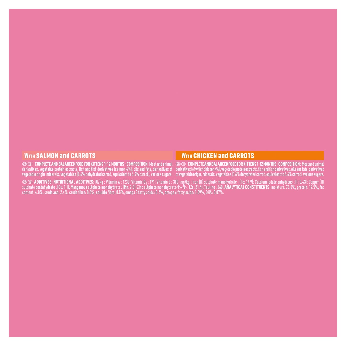 Purina One Kitten Mini Fillets Salmon and Chicken Wet Cat Food - 8 x 85g