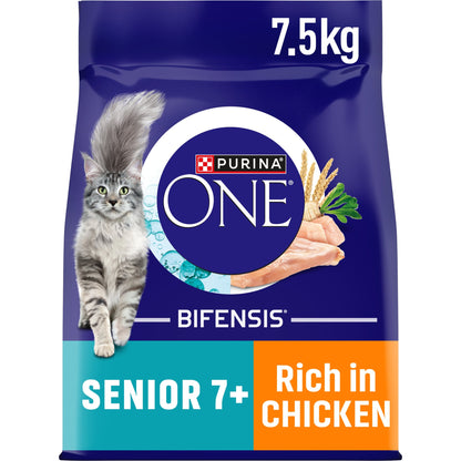 Purina One Senior 7+ Bifensis Chicken Dry Cat Food - 7.5kg