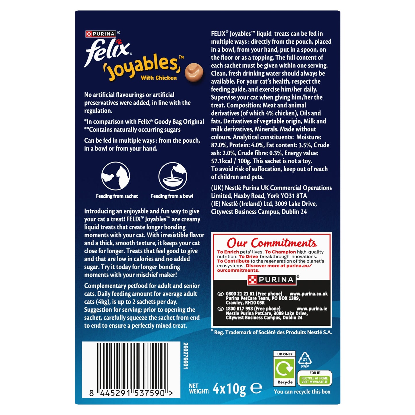 Felix Joyables Liquid with Chicken Cat Treat - 4 x 10g