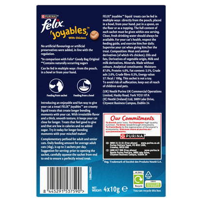 Felix Joyables Liquid with Chicken Cat Treat - 4 x 10g