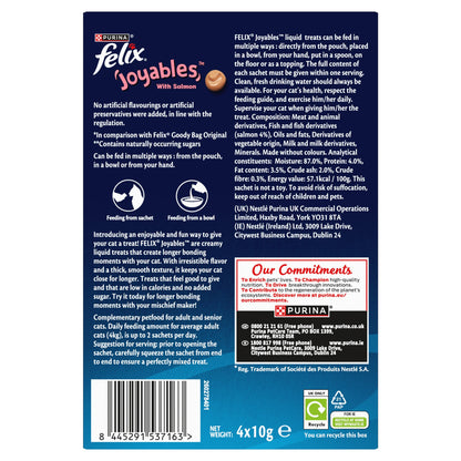 Felix Joyables Liquid with Salmon Cat Treat - 4 x 10g