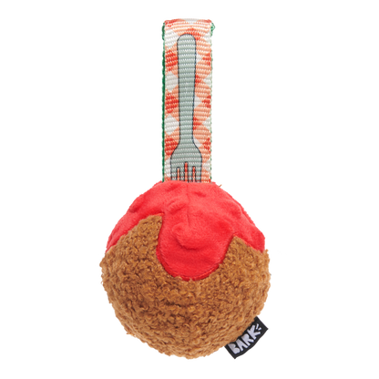 Front View of BARK A Squeaky Meat-A-Ball Dog Toy