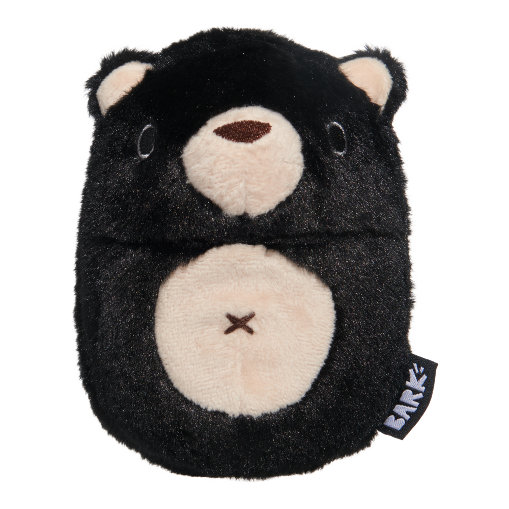 Front View of BARK Black Bear Bones Dog Toy