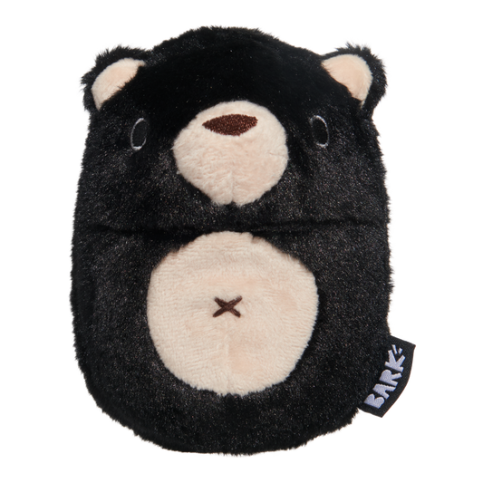 Front View of BARK Black Bear Bones Dog Toy