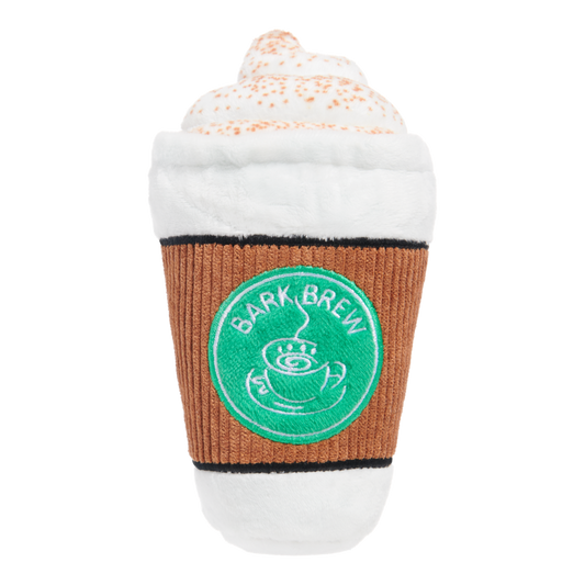 Front View of BARK Cup of BARK Roast Dog Toy