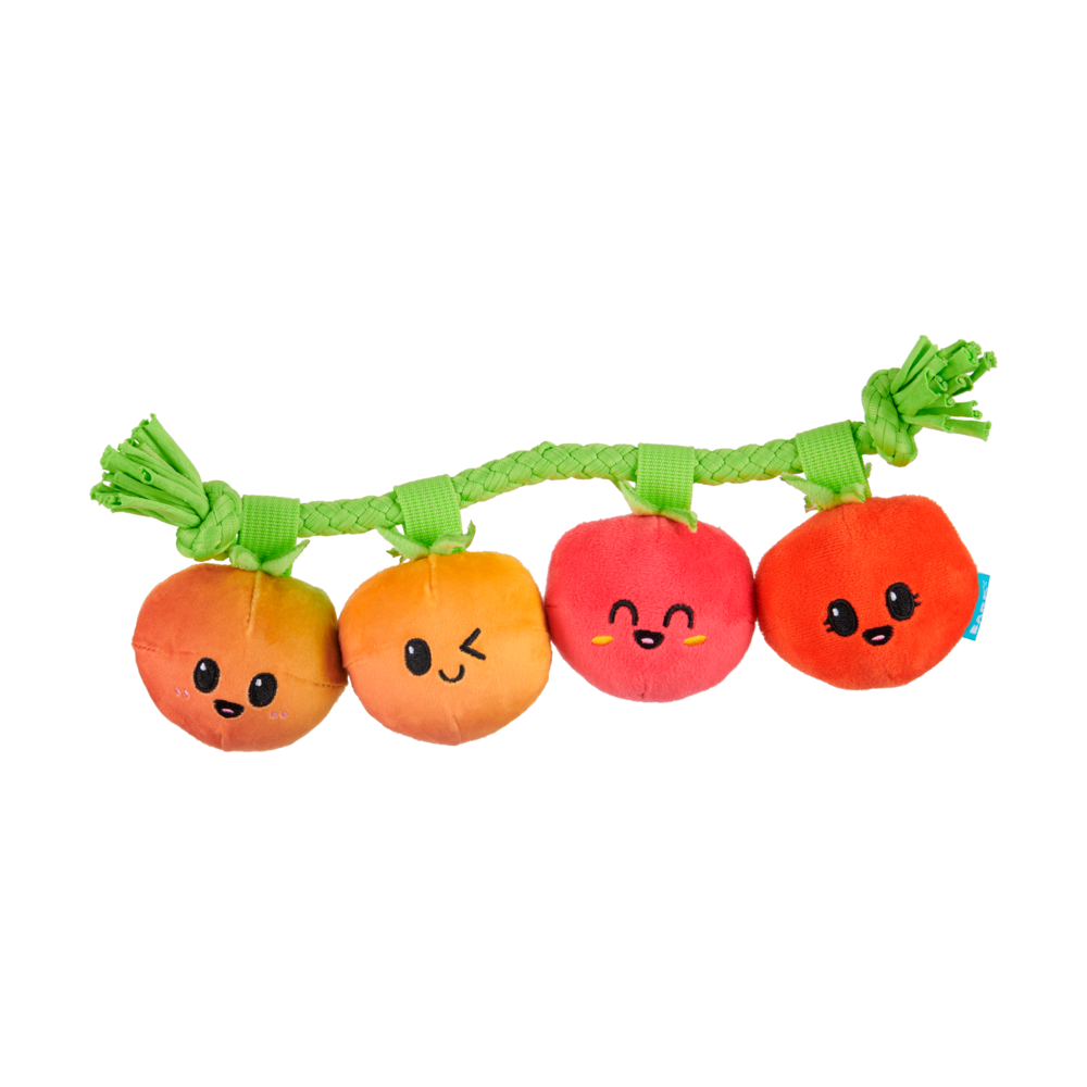 Front View of BARK Hairloom Tomatoes Dog Toy