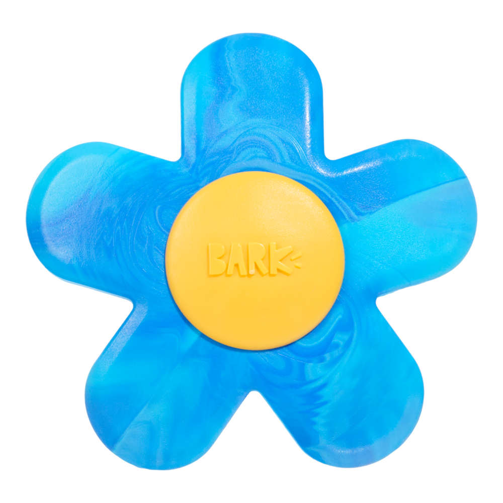 Front View of BARK Blue Power Flower Dog Toy