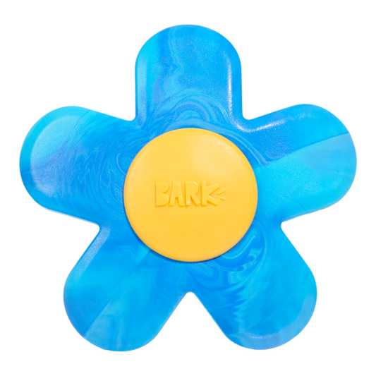 Front View of BARK Blue Power Flower Dog Toy