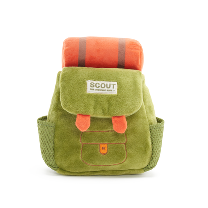 Front View of BARK Rowdy Ruckus Rucksack Dog Toy