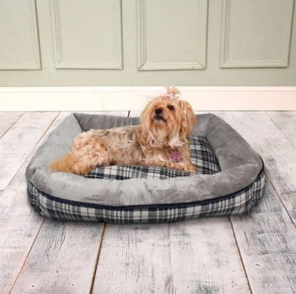 Dream Paws Check Sofa Dog Bed - Medium