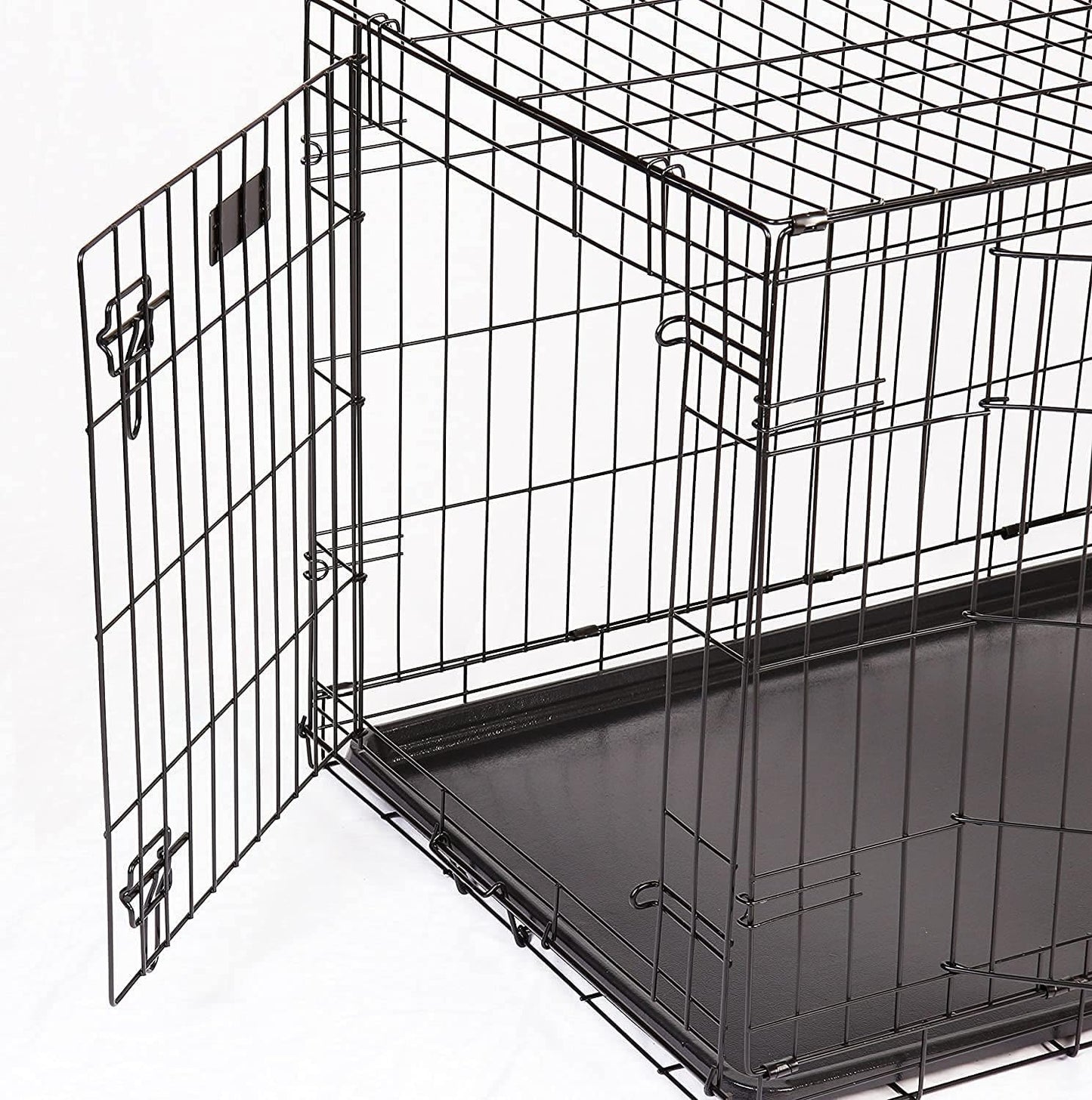 Metal Fold Flat Crate With Plastic Tray for Dogs - Small