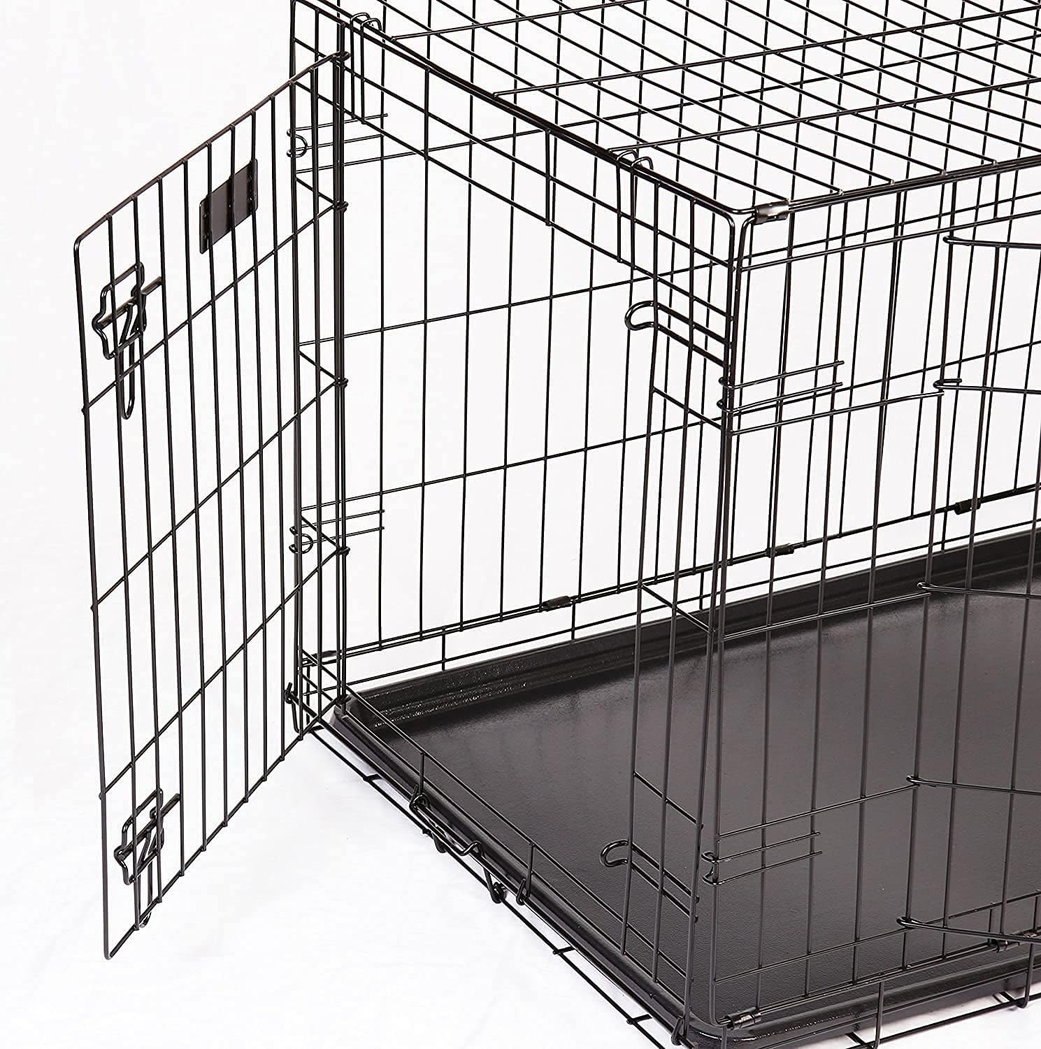 Metal Fold Flat Crate With Plastic Tray for Dogs - Small