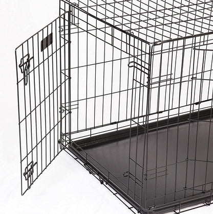 Metal Fold Flat Crate With Plastic Tray for Dogs - Small