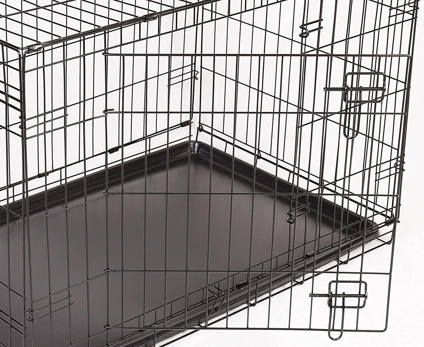 Metal Fold Flat Crate With Plastic Tray for Dogs - Small