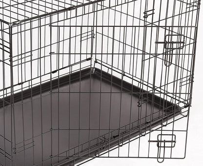 Metal Fold Flat Crate With Plastic Tray for Dogs - Small