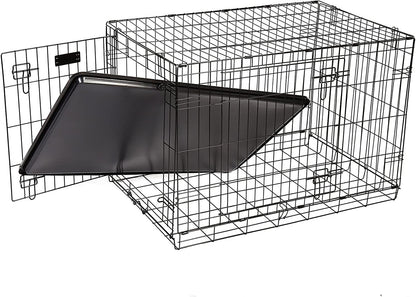 Metal Fold Flat Crate With Plastic Tray for Dogs - Small