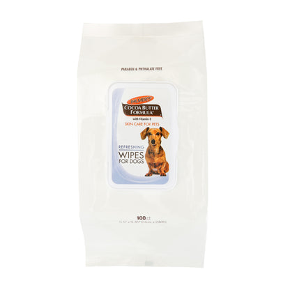 Front View of Palmer's for Pets Refreshing Wipes with Cocoa Butter for Dogs