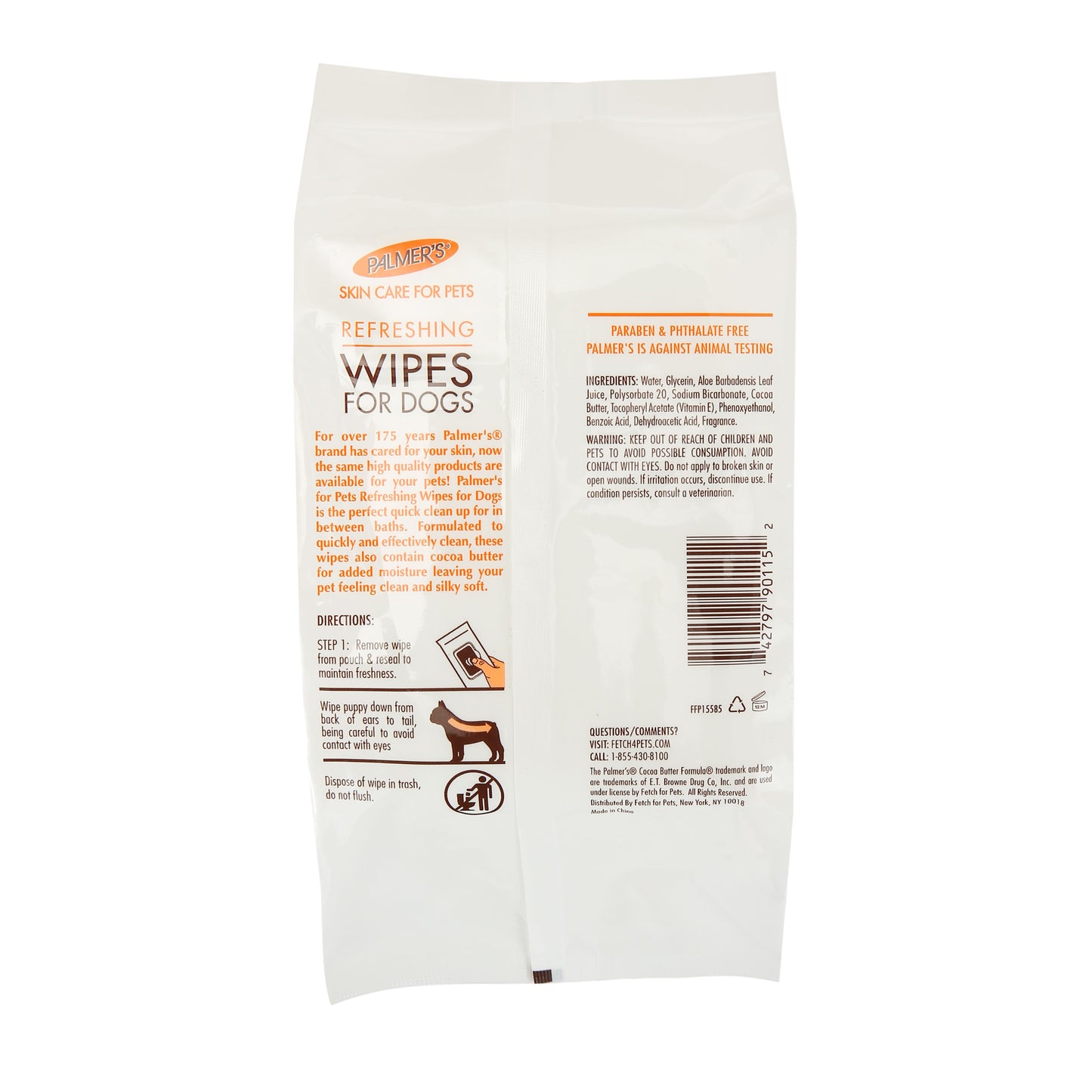 Palmer's for Pets Refreshing Wipes with Cocoa Butter for Dogs
