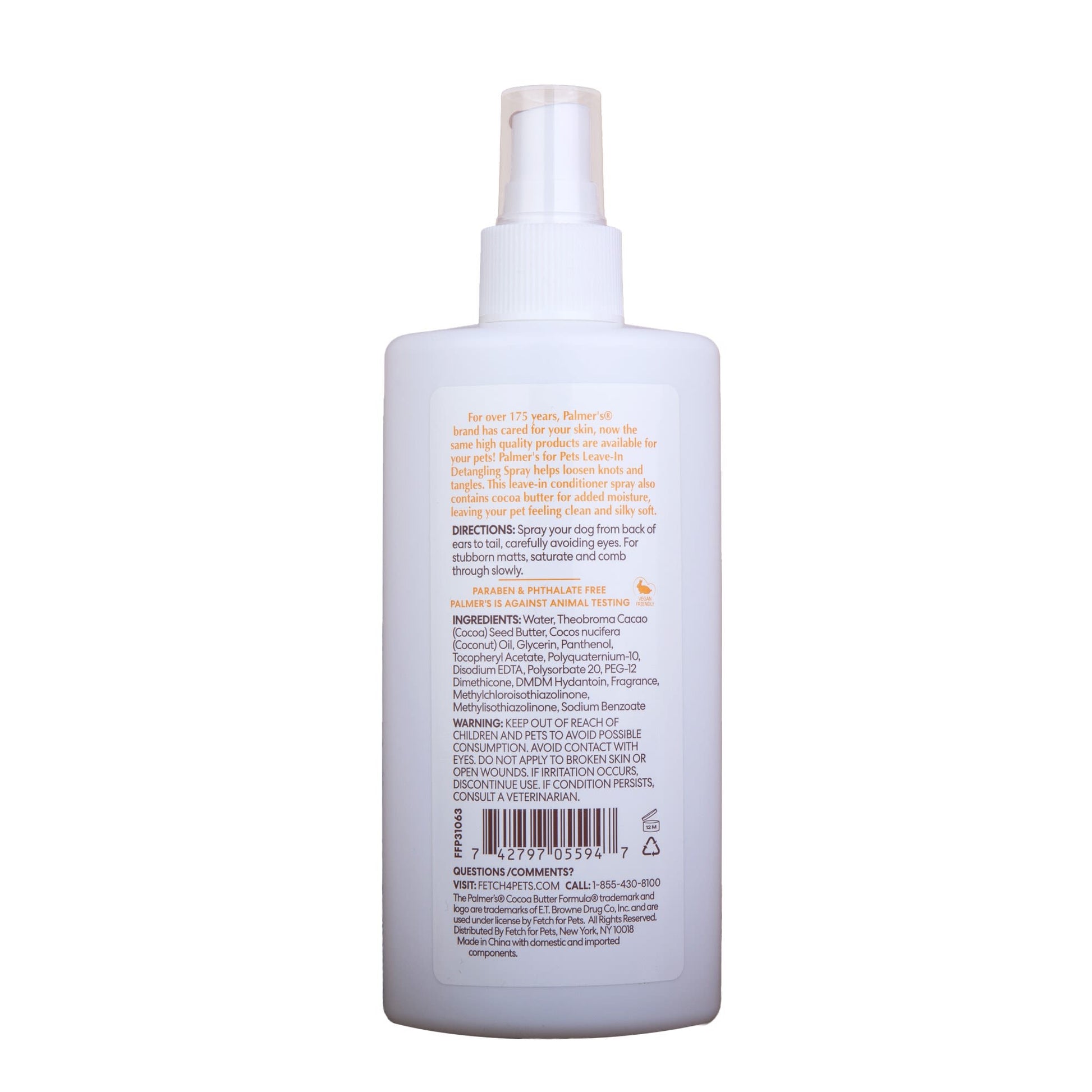 Palmer's for Pets Detangling & Conditioning Spray with Cocoa Butter