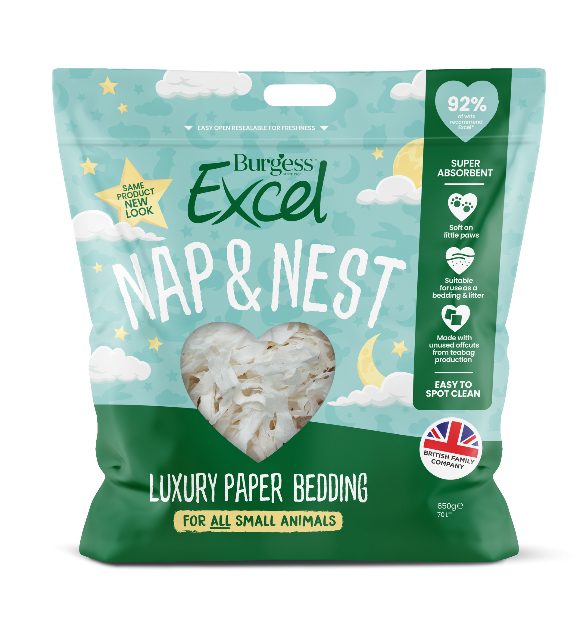 Front View of Burgess Excel Nap & Nest Luxury Paper Bedding